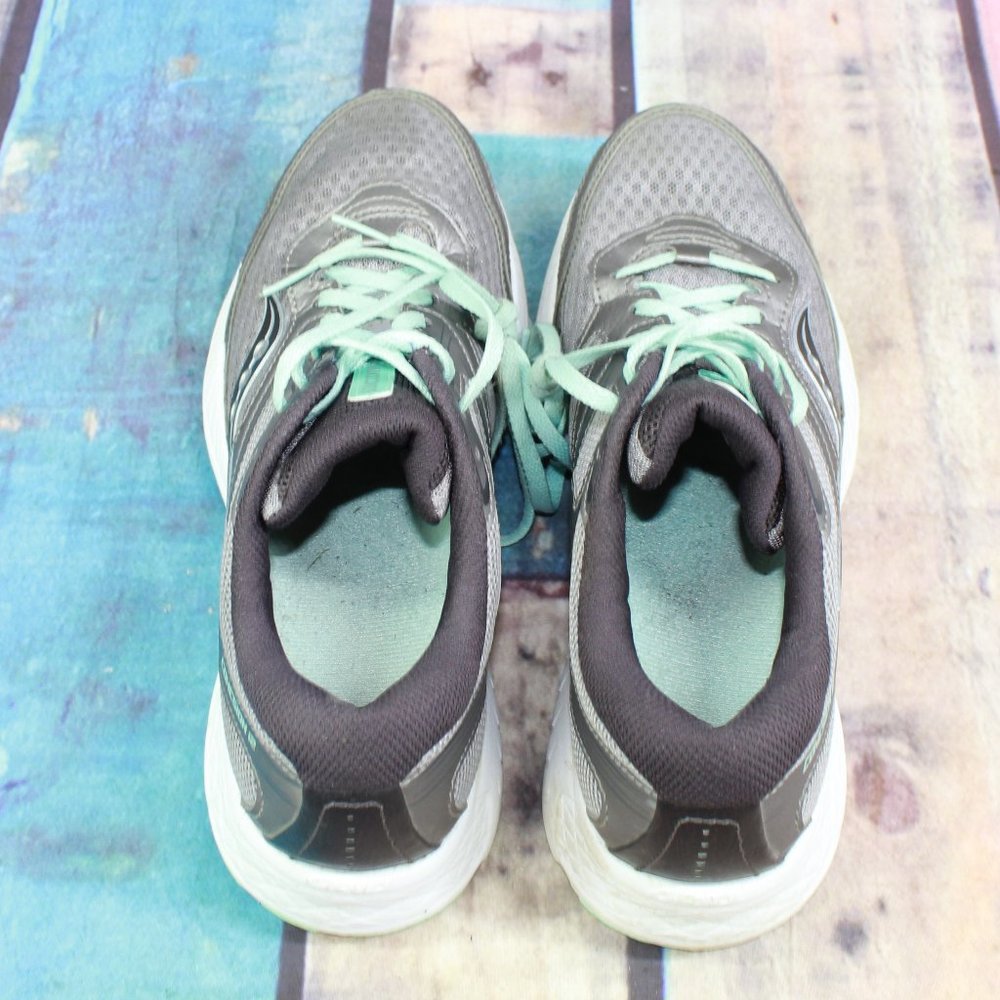 Saucony Versafoam Cohesion 12 Gray Leather Mesh Running Shoes Size 9.5 - Picture 6 of 9